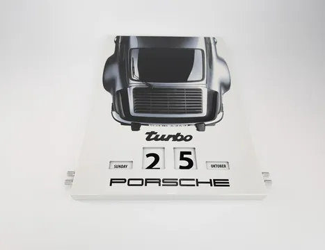 Porsche 911 Turbo Enamel Perpetual Calendar #872