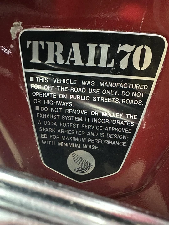 1971 Honda CT70 - Image 20 of 31