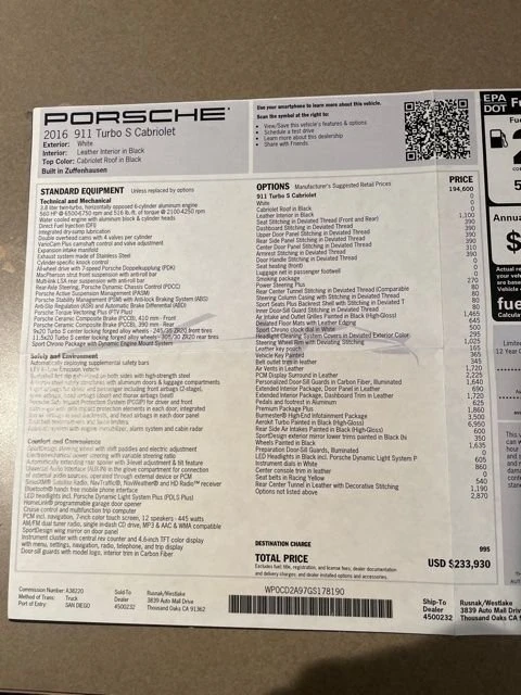 2016 Porsche 991 Turbo - Image 7 of 13