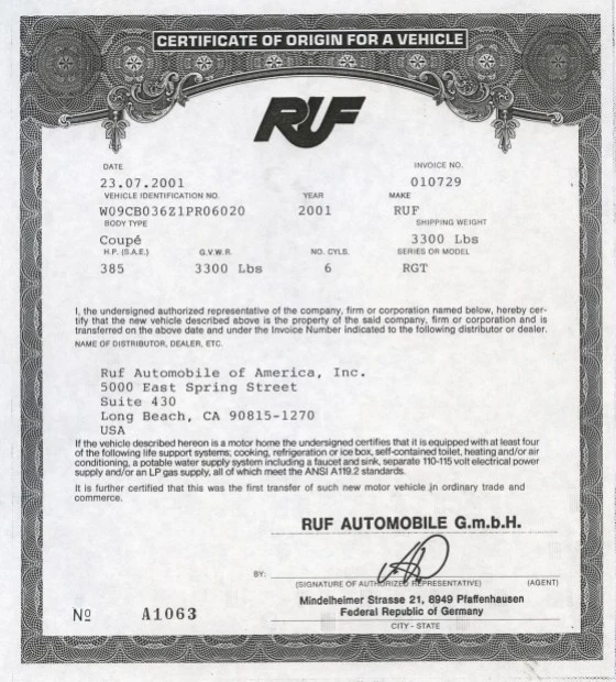 2001 RUF - Image 9 of 10