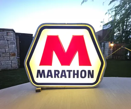 Marathon Oil Original 1970's Illuminated Sign