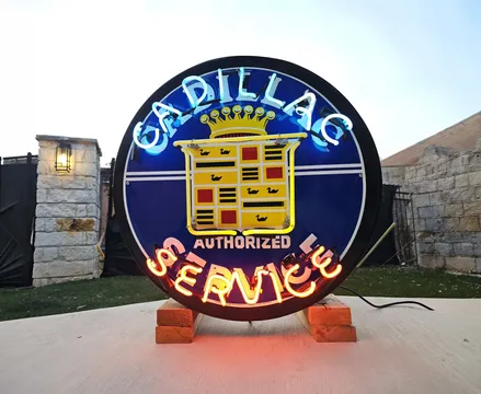 Cadillac Authorized Service Neon Sign