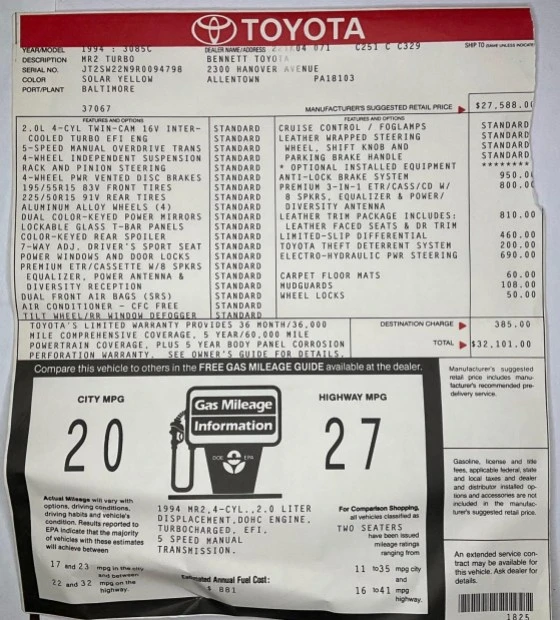 1994 Toyota SW20 MR2 - Image 8 of 8