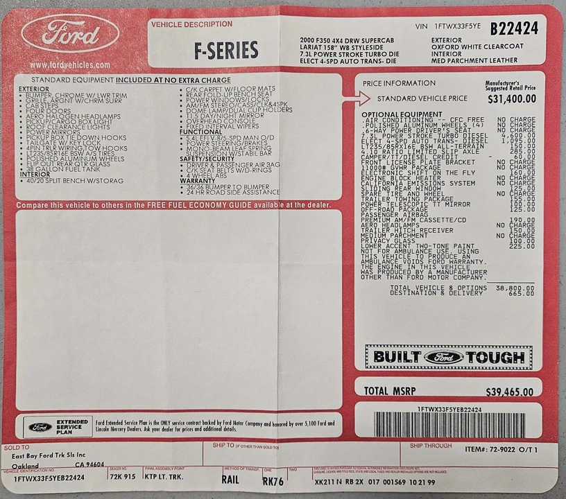2000 Ford Super Duty 1st Gen - Image 8 of 8