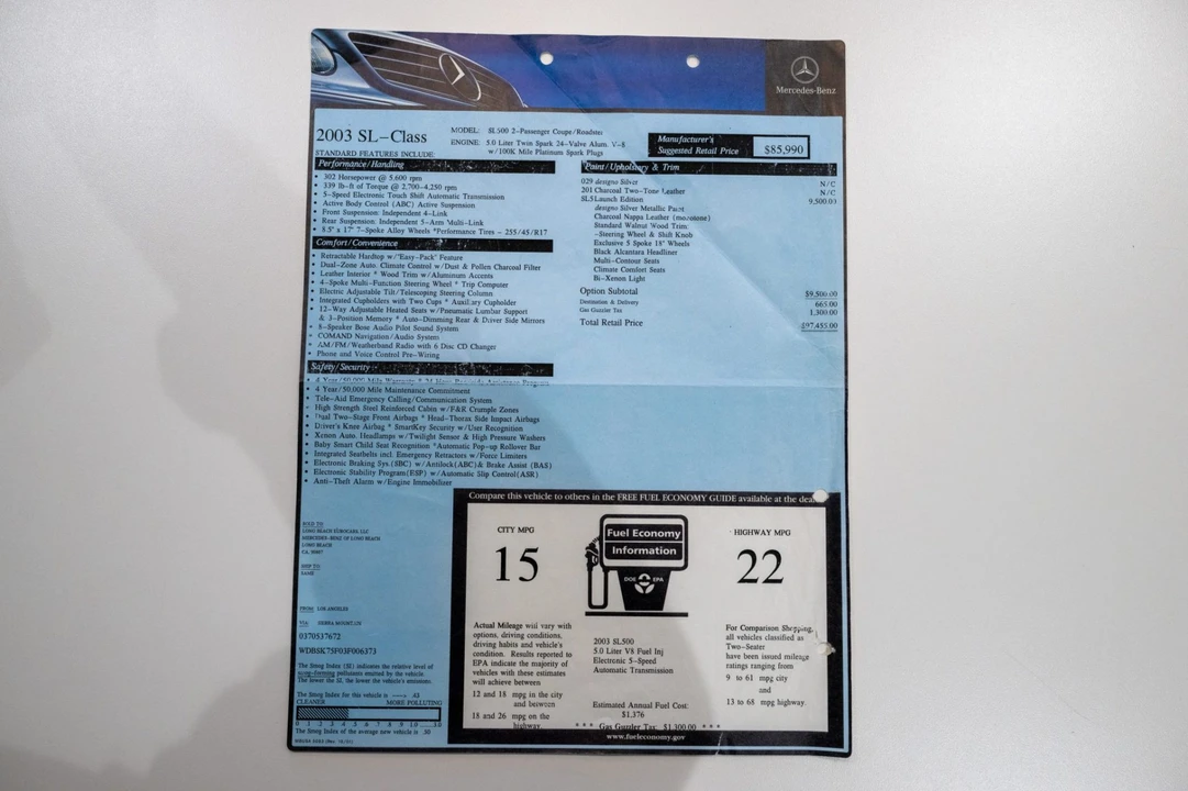 2003 Mercedes-Benz R230 SL-Class - Image 8 of 8