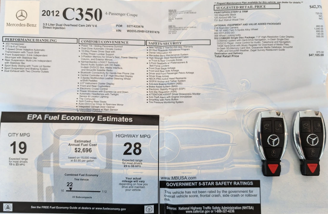 2012 Mercedes-Benz W204 C-Class - Image 8 of 8