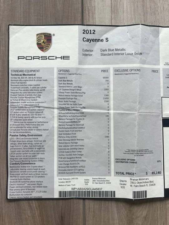 2012 Porsche 958 Cayenne S - Image 10 of 16