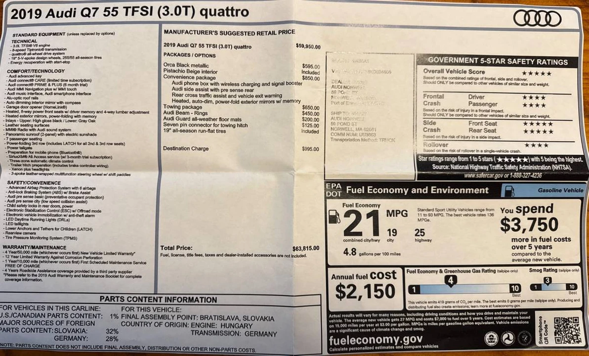 2019 Audi 4M Q7 - Image 8 of 10