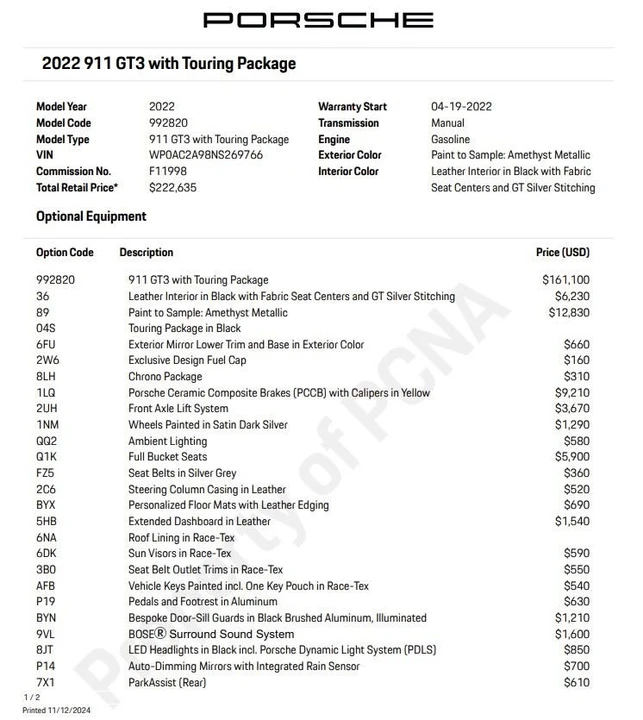 2022 Porsche 992 GT3 - Image 5 of 5