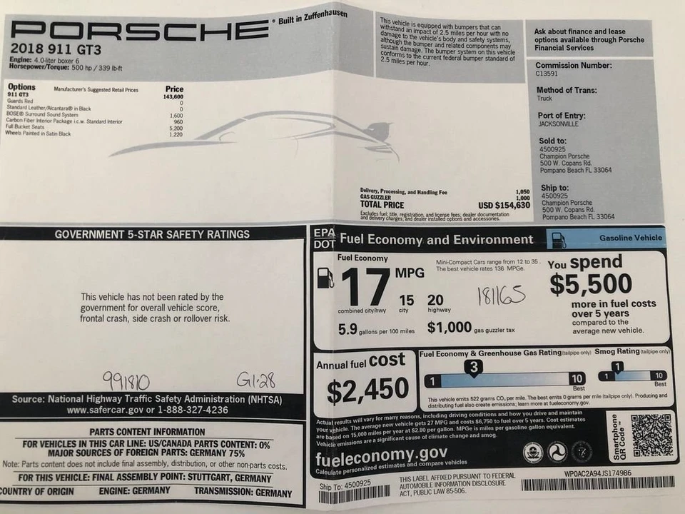 2018 Porsche 991 GT3 - Image 15 of 17