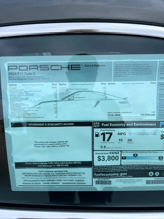 2024 Porsche 992 Turbo S - Image 16 of 16