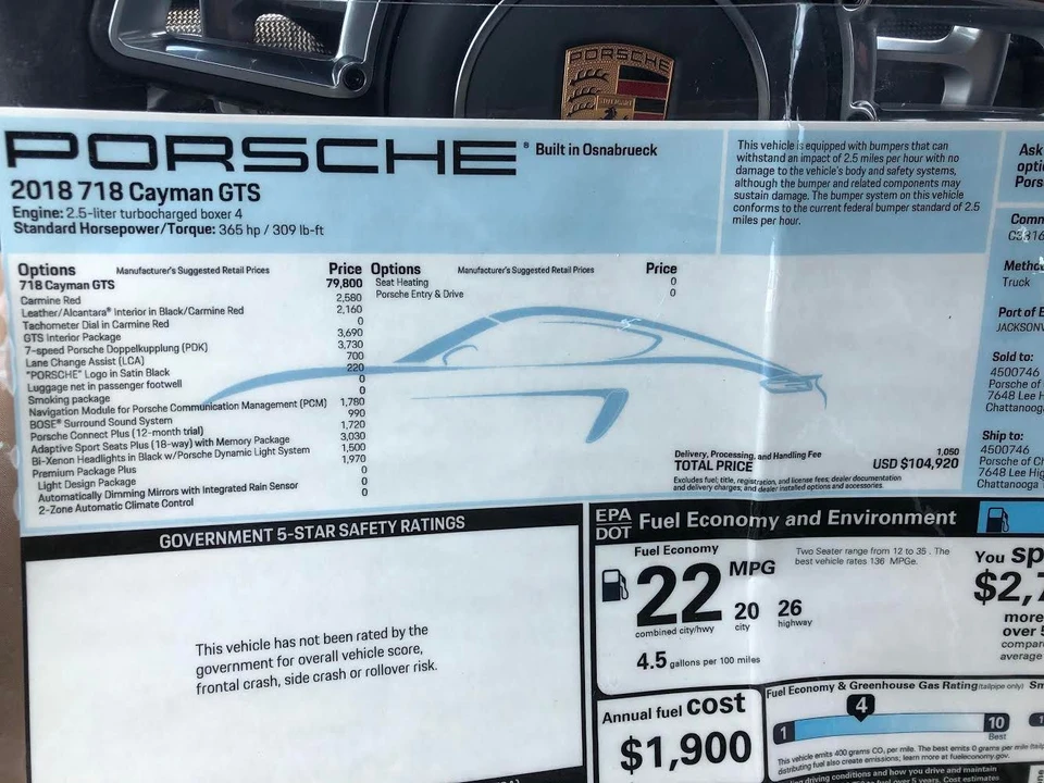 2018 Porsche 718 Cayman GTS - Image 2 of 5