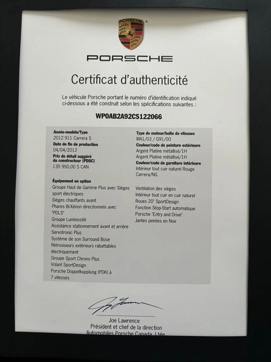 2012 Porsche 991 Carrera S - Image 2 of 6