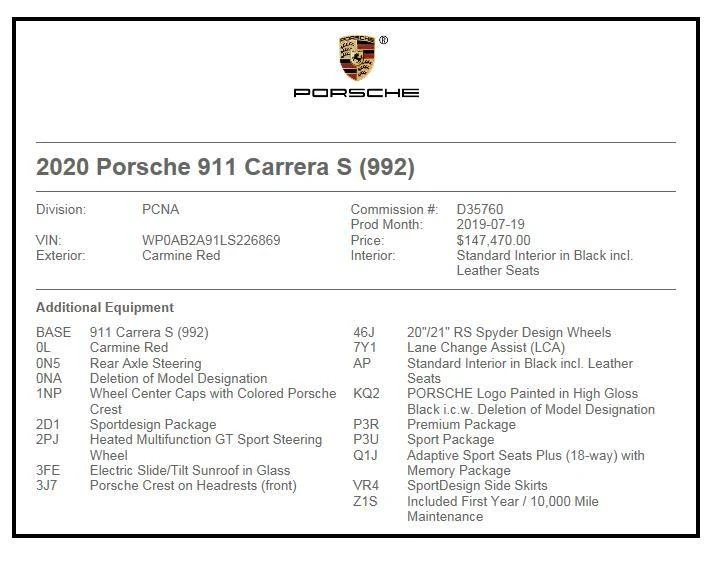 2020 Porsche 992 Carrera S - Image 2 of 7