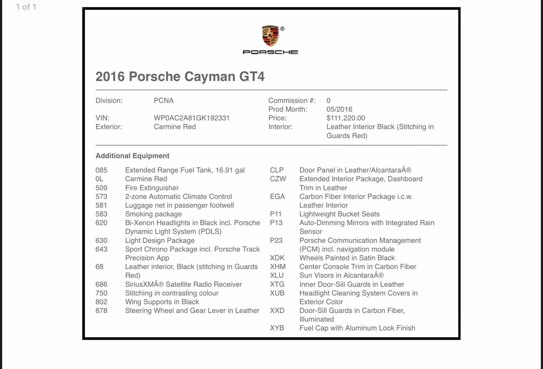 2016 Porsche 981 Cayman GT4 - Image 4 of 12