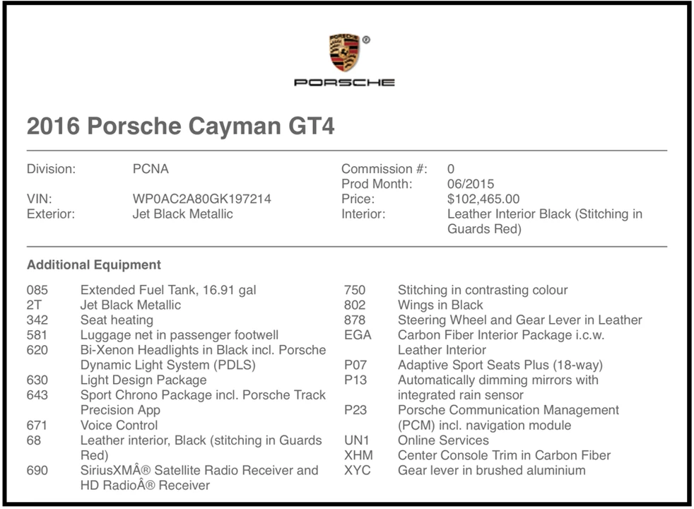 2016 Porsche 981 Cayman GT4 - Image 2 of 25