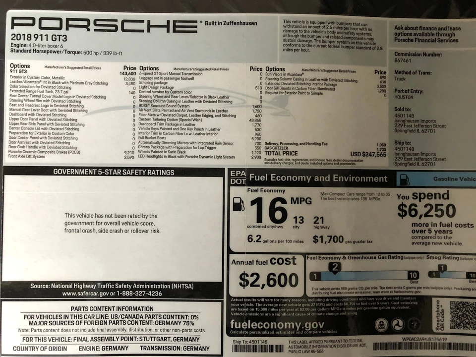 2018 Porsche 991 GT3 - Image 10 of 11