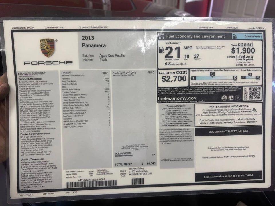 2013 Porsche 970 Panamera - Image 24 of 24