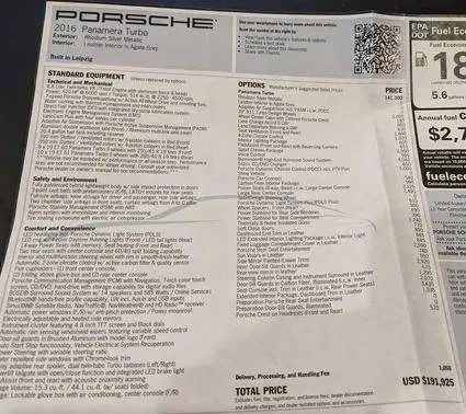 2016 Porsche 970 Panamera Turbo - Image 15 of 16