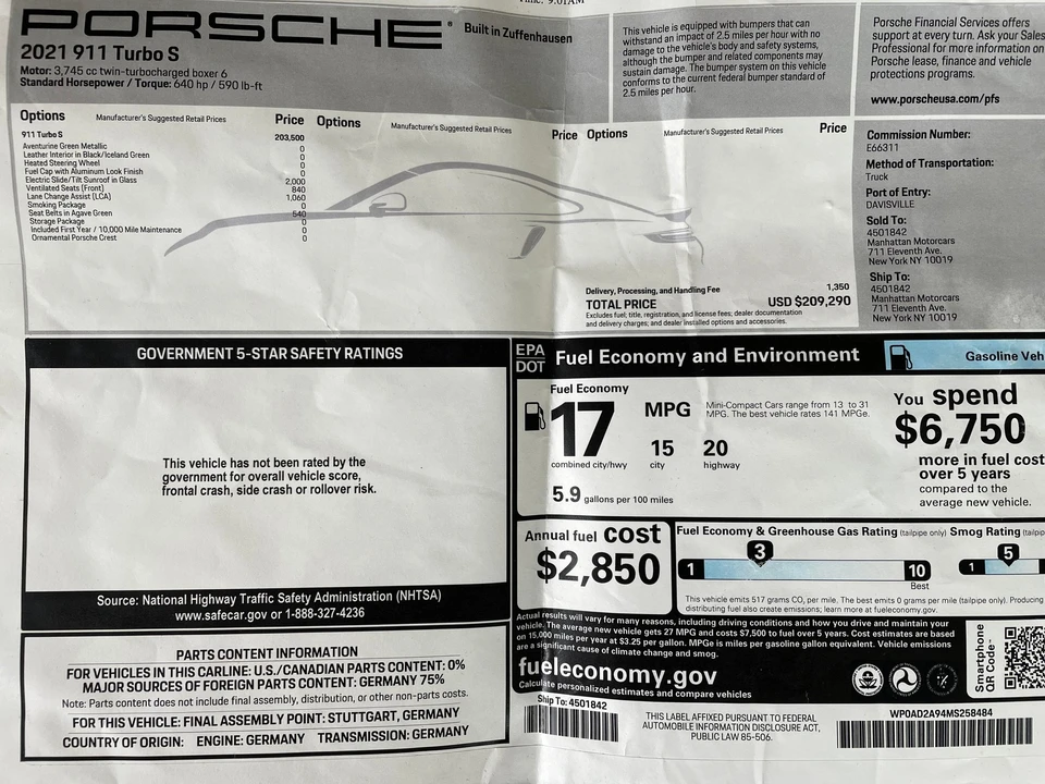 2021 Porsche 992 Turbo S - Image 7 of 7