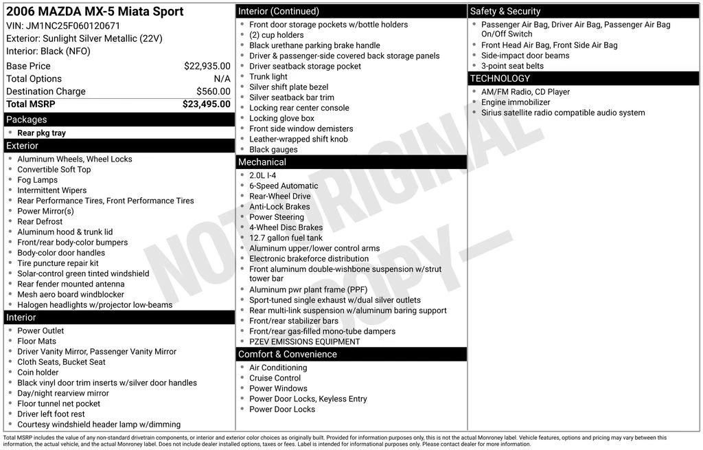 2006 Mazda NC MX-5 Miata - Image 4 of 13