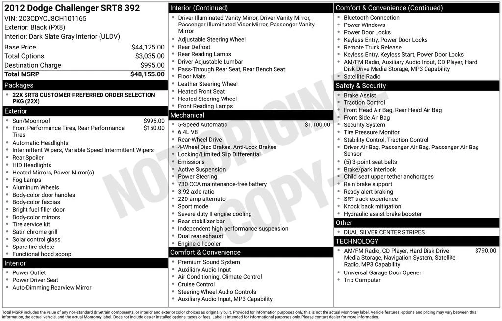 2012 Dodge Challenger SRT8 & 392 3rd Gen - Image 2 of 2