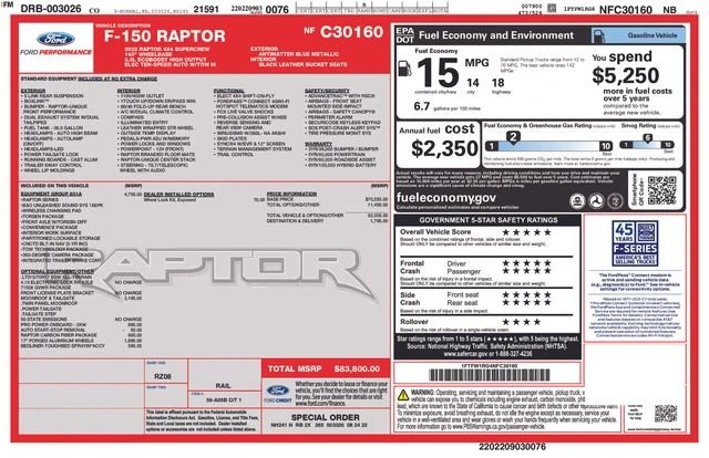 2022 Ford F-150 Raptor 14th Gen - Image 13 of 13