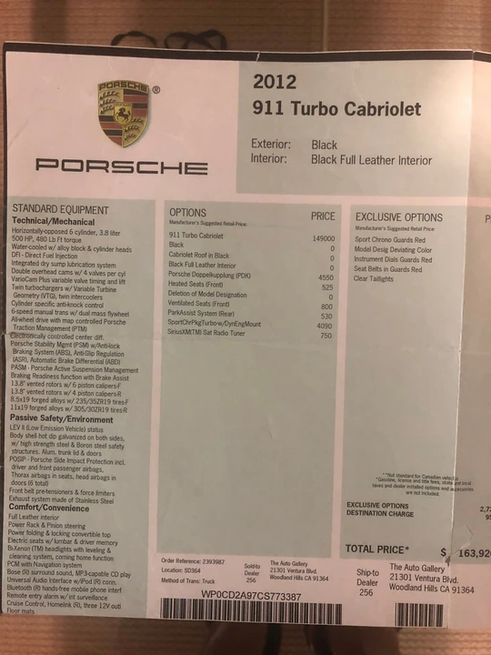 2012 Porsche 997 Turbo - Image 16 of 16