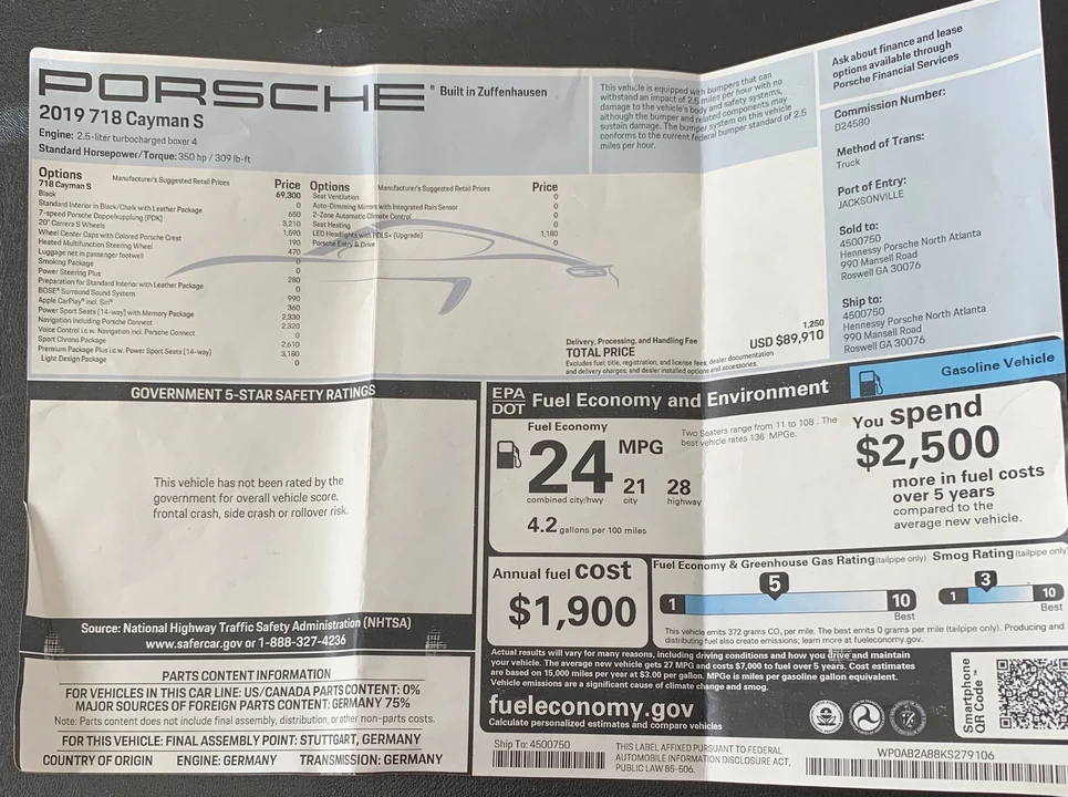 2019 Porsche 718 Cayman S - Image 15 of 15