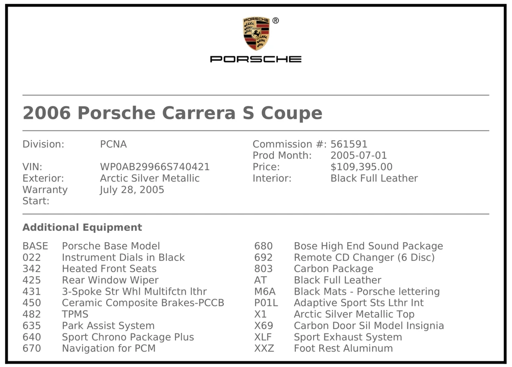 2006 Porsche 997 Carrera S - Image 15 of 15