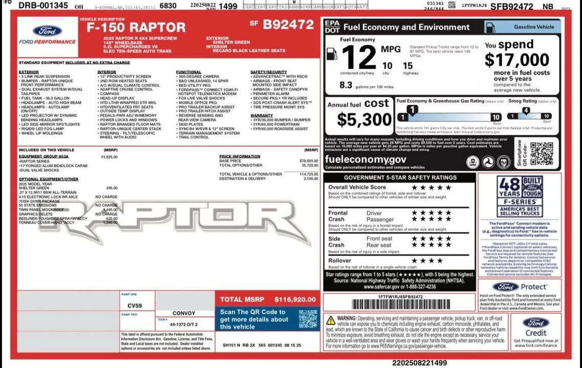 2025 Ford F-150 Raptor 14th Gen - Image 7 of 7