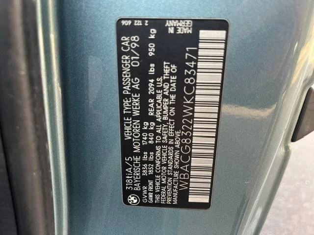 1998 BMW E36/5 3 Series Compact - Image 7 of 13