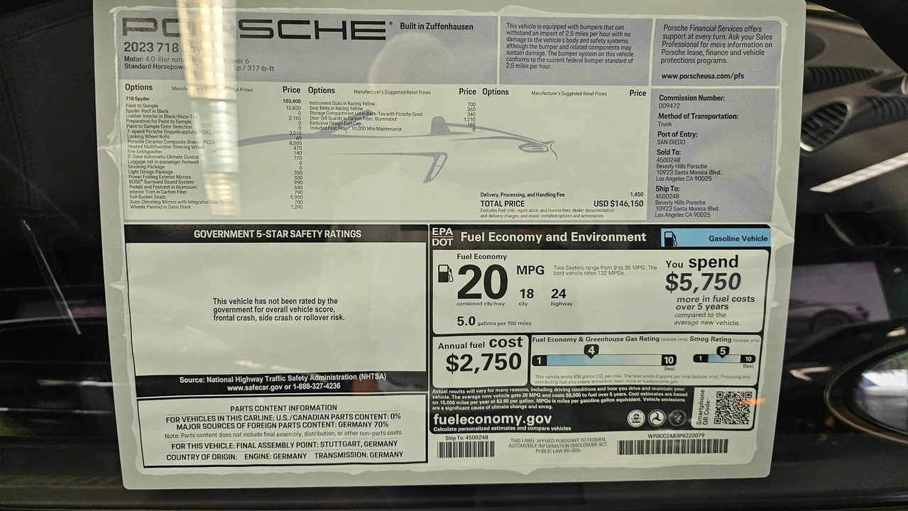 2024 Porsche 718 Boxster Spyder - Image 9 of 9