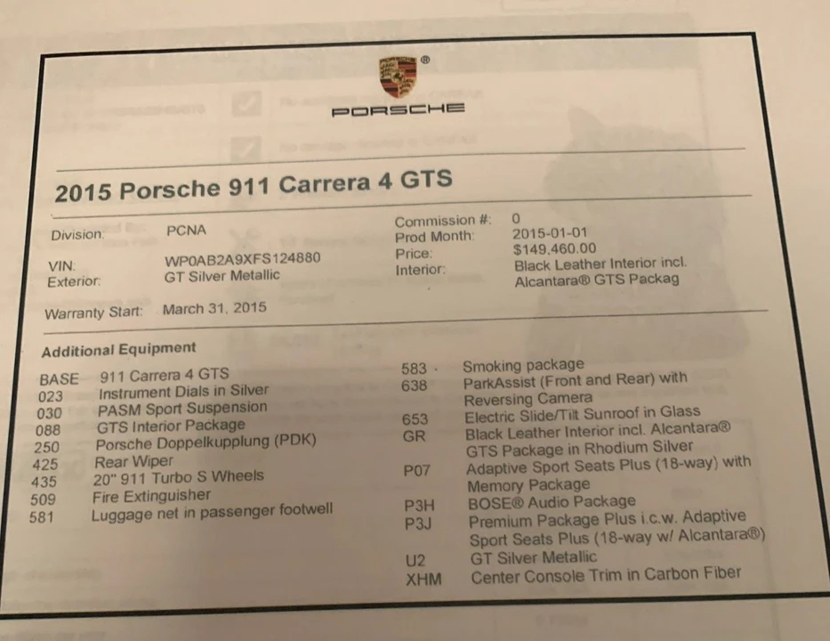 2015 Porsche 991 Carrera GTS - Image 7 of 7