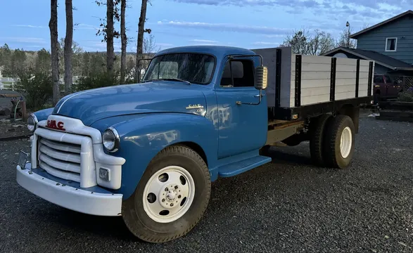 1954 GMC New Design Blue Chip Flatbed Dump Truck