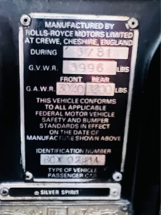 1981 Rolls-Royce Silver Spur & Spirit I - Image 3 of 10