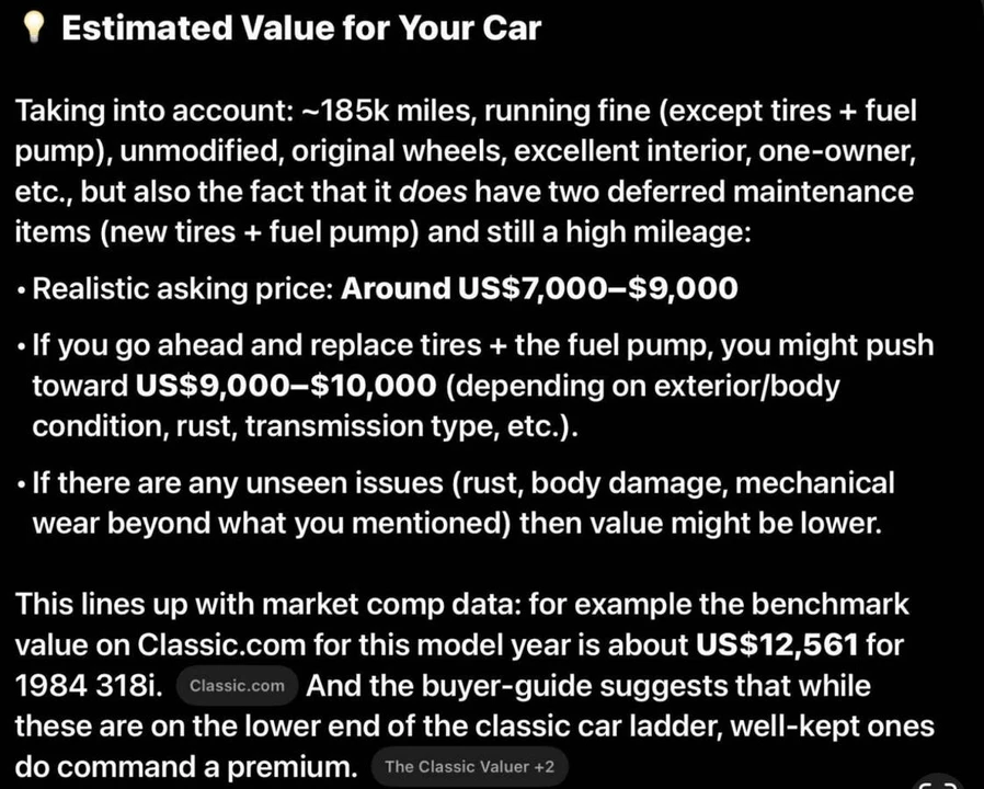 1984 BMW E30 3 Series - Image 7 of 17