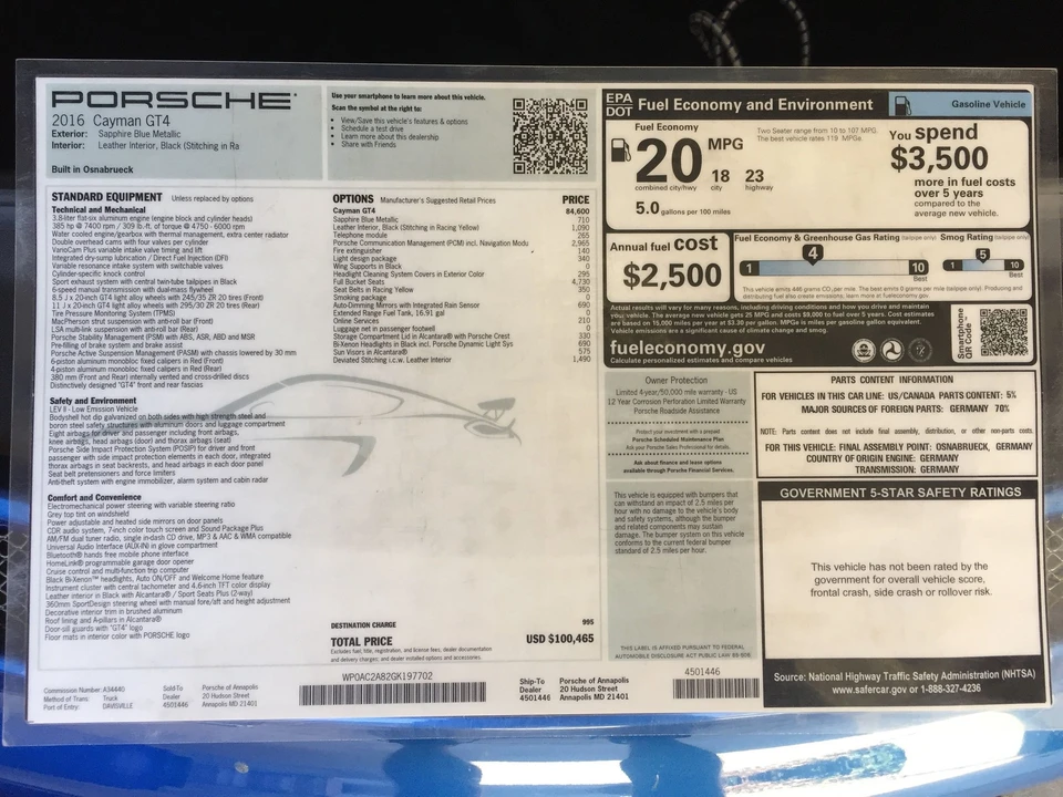 2016 Porsche 981 Cayman GT4 - Image 2 of 26