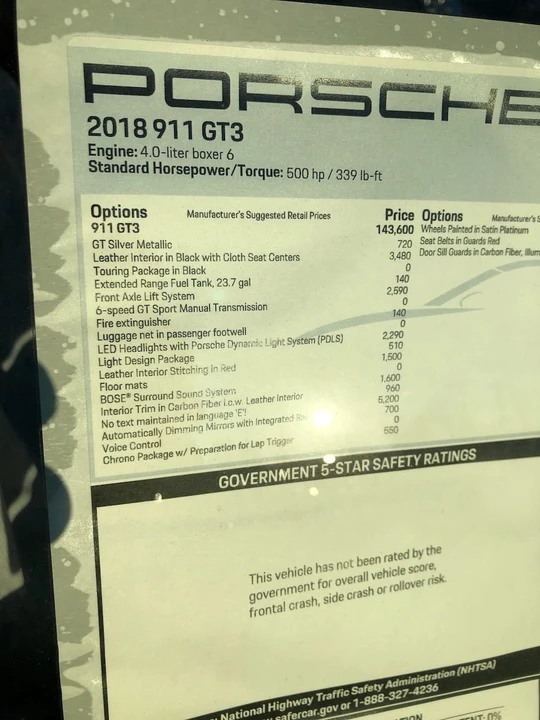 2018 Porsche 991 GT3 - Image 14 of 14