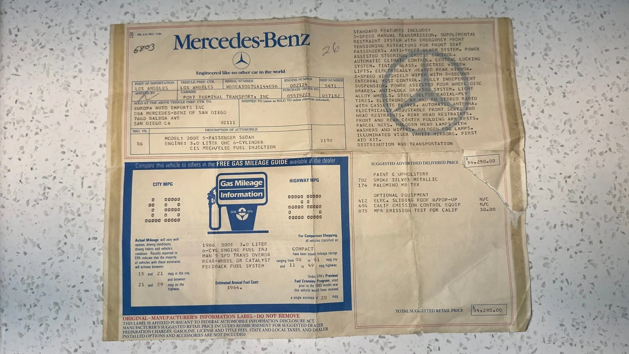 1986 Mercedes-Benz W124 E-Class - Image 29 of 31