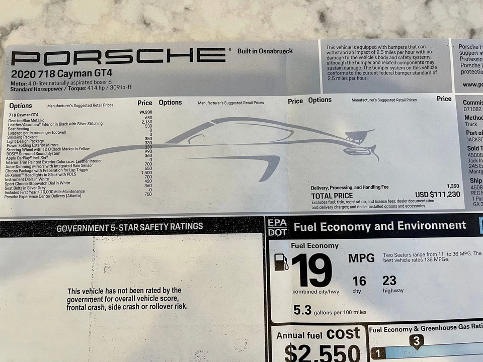 2020 Porsche 718 Cayman GT4 - Image 9 of 17