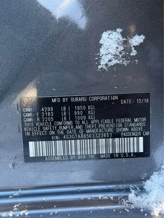 2019 Subaru Impreza 5th Gen - Image 6 of 6