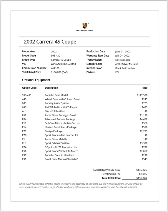 2002 Porsche 996 Carrera 4S - Image 17 of 22