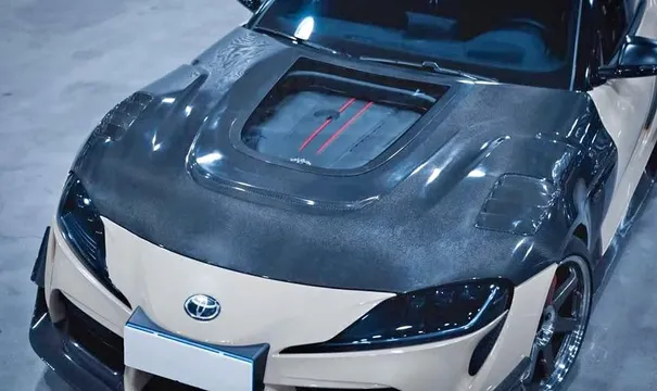 Toyota Tuning Carbon Fiber Glass Transparent Hood Bonnet