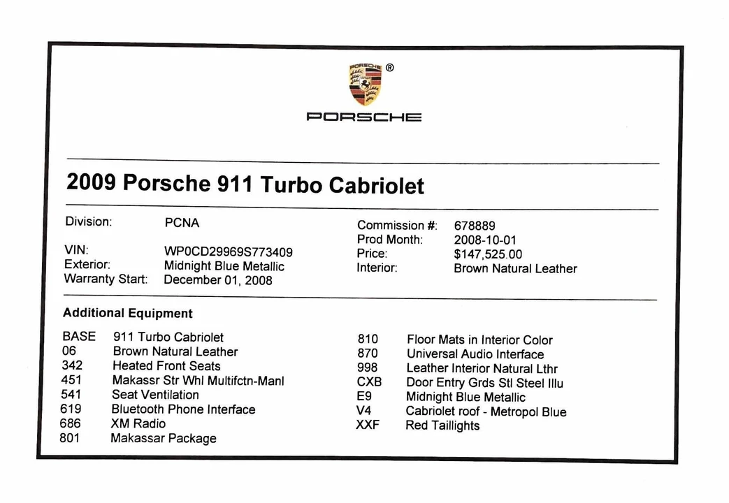 2009 Porsche 997 Turbo - Image 13 of 14
