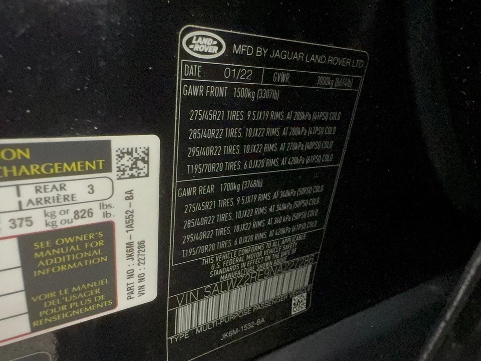 2022 Land Rover Range Rover Sport L494 - Image 31 of 31