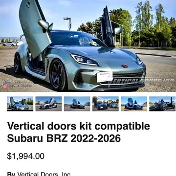Subaru BRZ Vertical Doors Kit 2022-2026