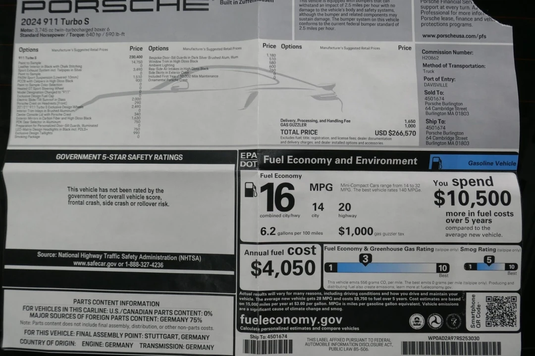 2024 Porsche 992 Turbo S - Image 7 of 7