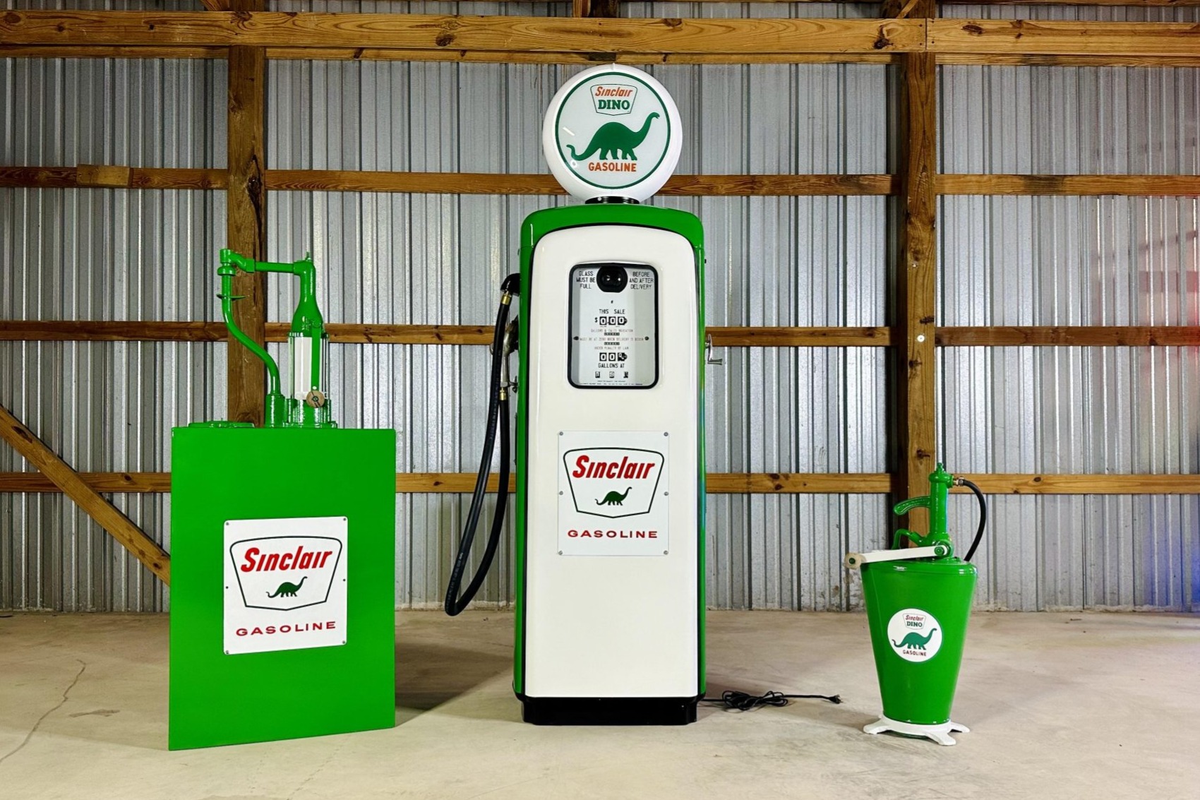Sinclair-Branded Martin & Schwartz Gas Pump and Oil Tanks