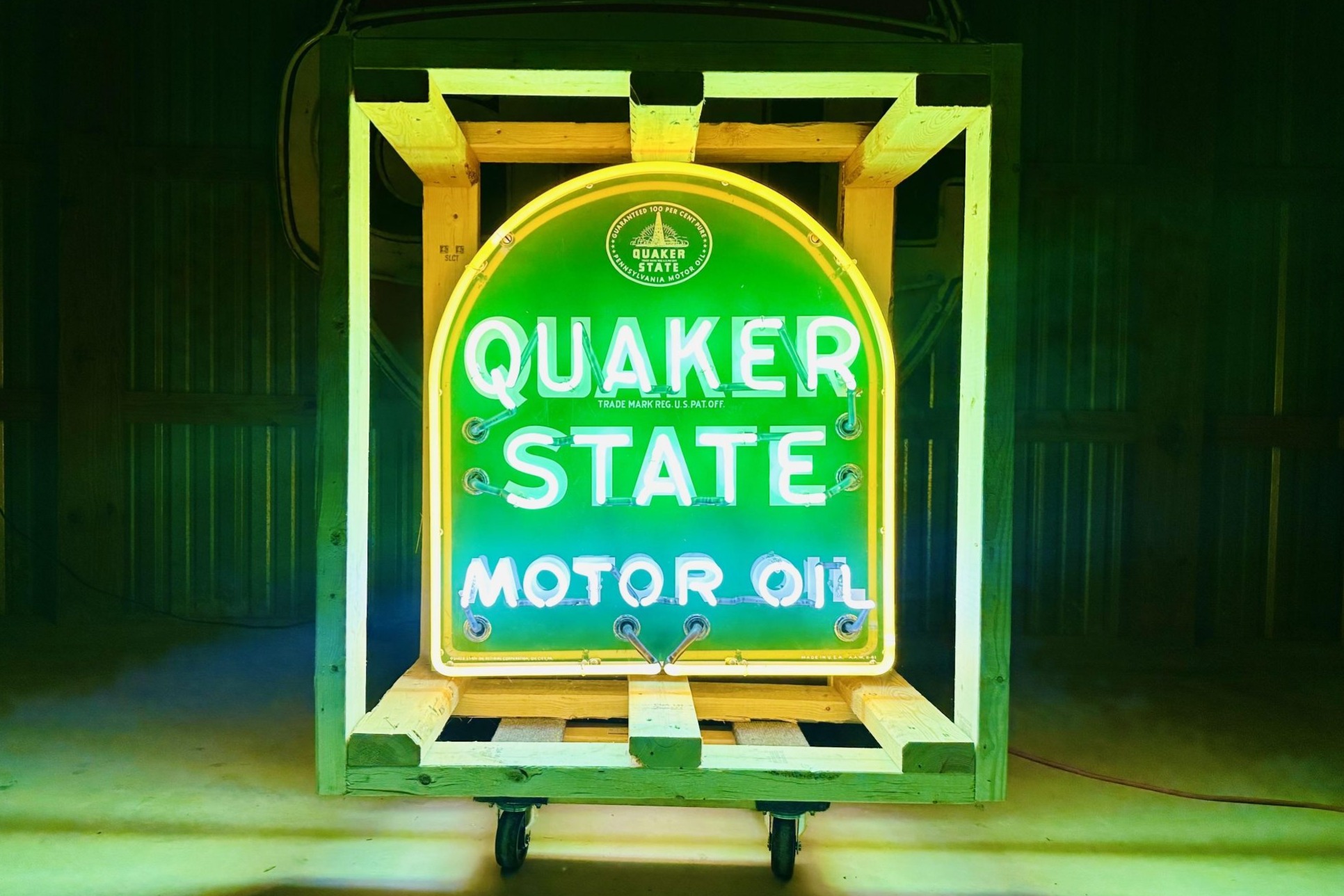 Neon Quaker State Motor Oil Sign